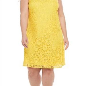 Plus size lace yellow dress by apt 9.